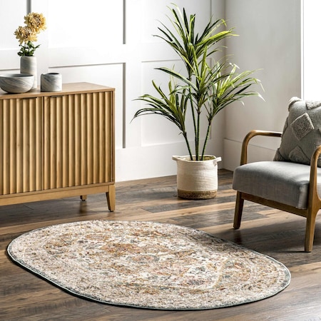 Nuloom Justine Vintage Medallion Area Rug 4ft x 6ft GRWS04A-O406